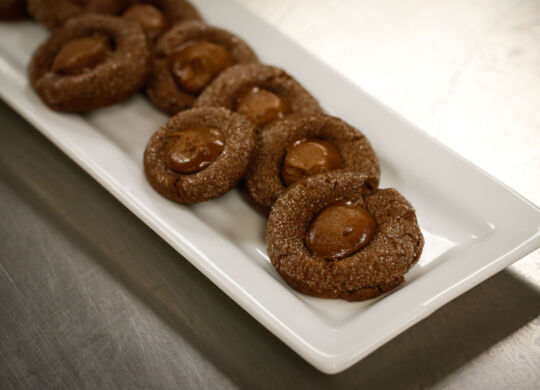 Chocolate thumb print cookies