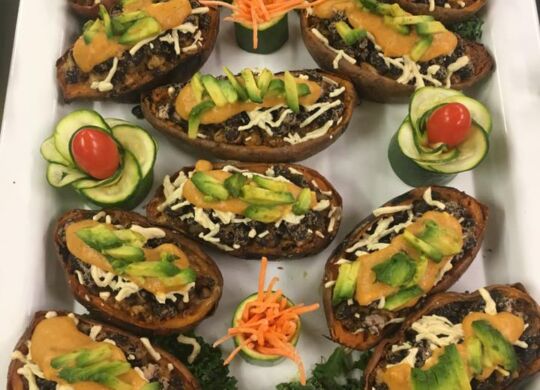 Chipotle sweet potato skins