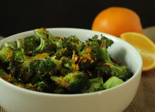Charred orange broccoli
