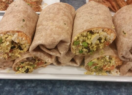 Tofu scramble breakfast burrito