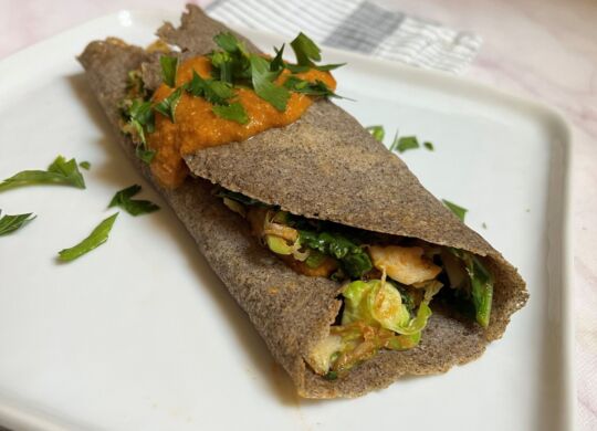 Savory Buckwheat Crepes with Romesco