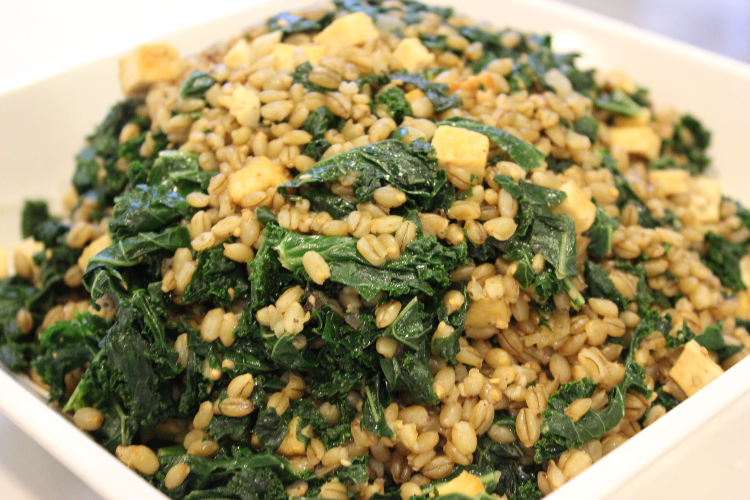 Five spice barley, kale & tofu