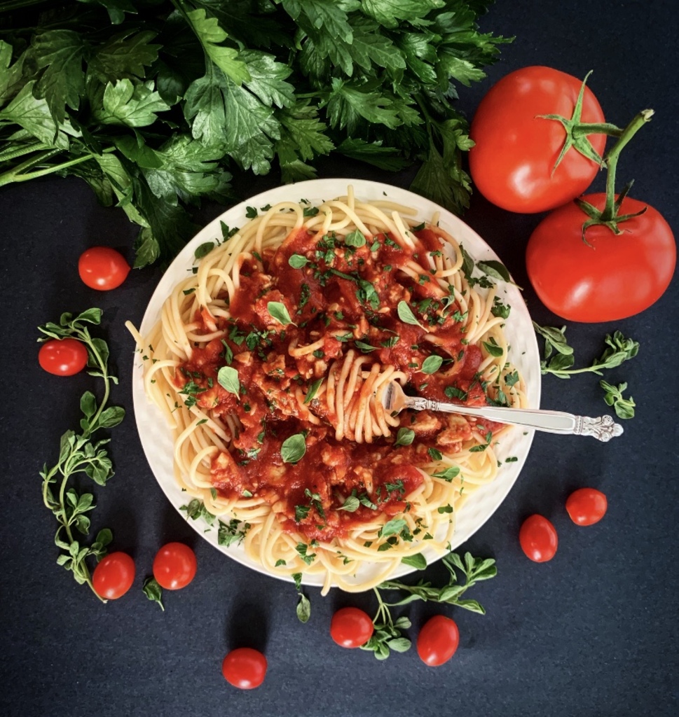 Tempeh Marinara with Rice - Nourishing Amy