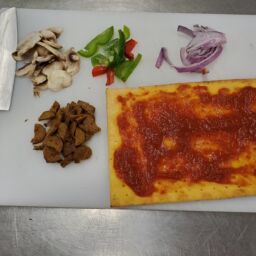 Sweet potato flatbread pizza