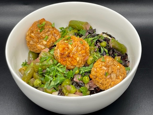 Pasta White Bean Meatballs Spring Vegetables